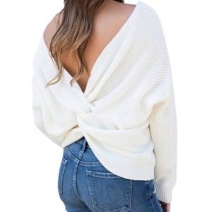 LOFT twisted back sweater - cream